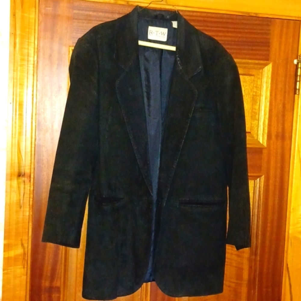 RTW Black Genuine Suede Blazer Sz.M=8/10